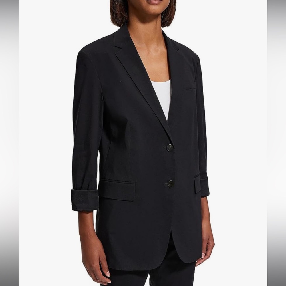 Theory Boyfriend Rolled Sleeve Two Button Blazer - NWT